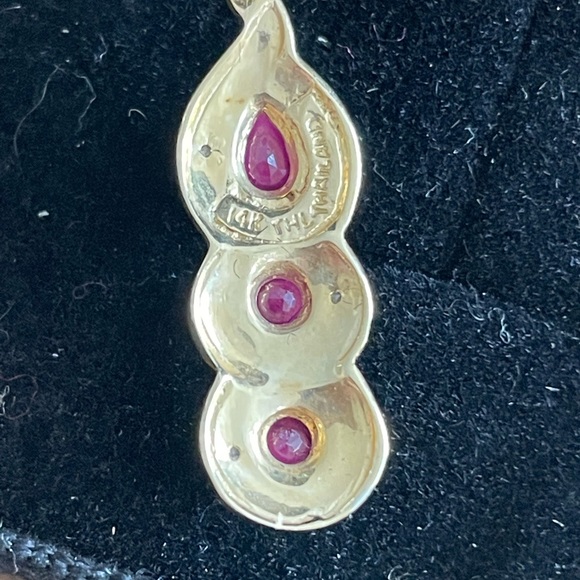 14k Gold Ruby Necklace - Picture 7 of 8